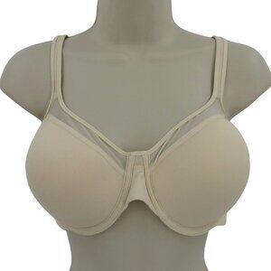 Bali 36DD Bra 3439 One Smooth U Ultra Light Underwire Mesh Solid Cream Lined
